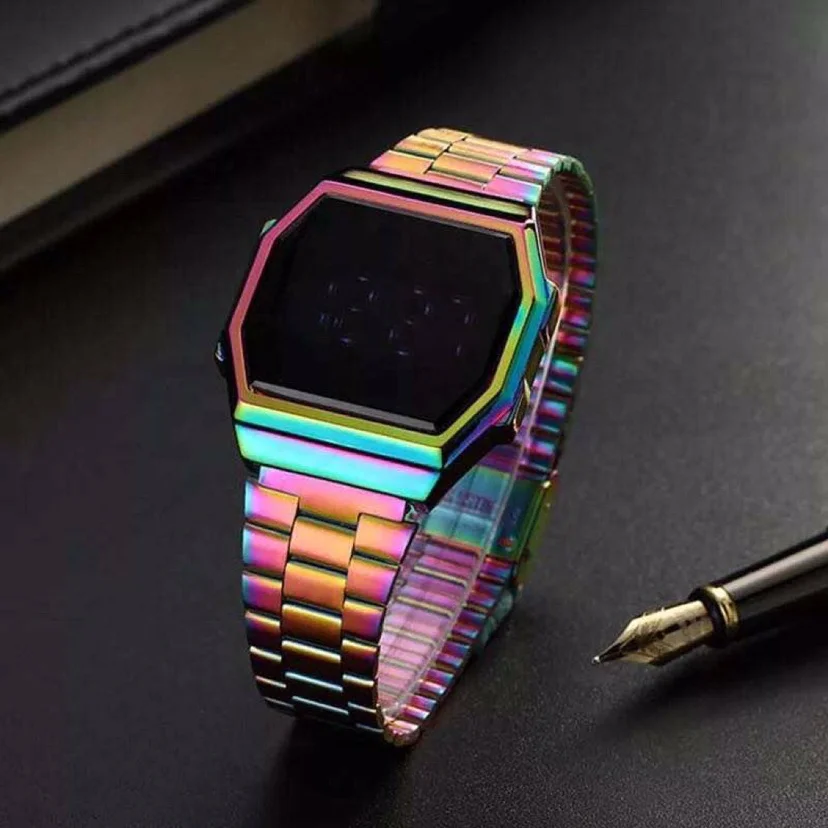 

china supplier casi LED digital watch for men chain most stylish digital watch fashional women gold digital touch wristwatch