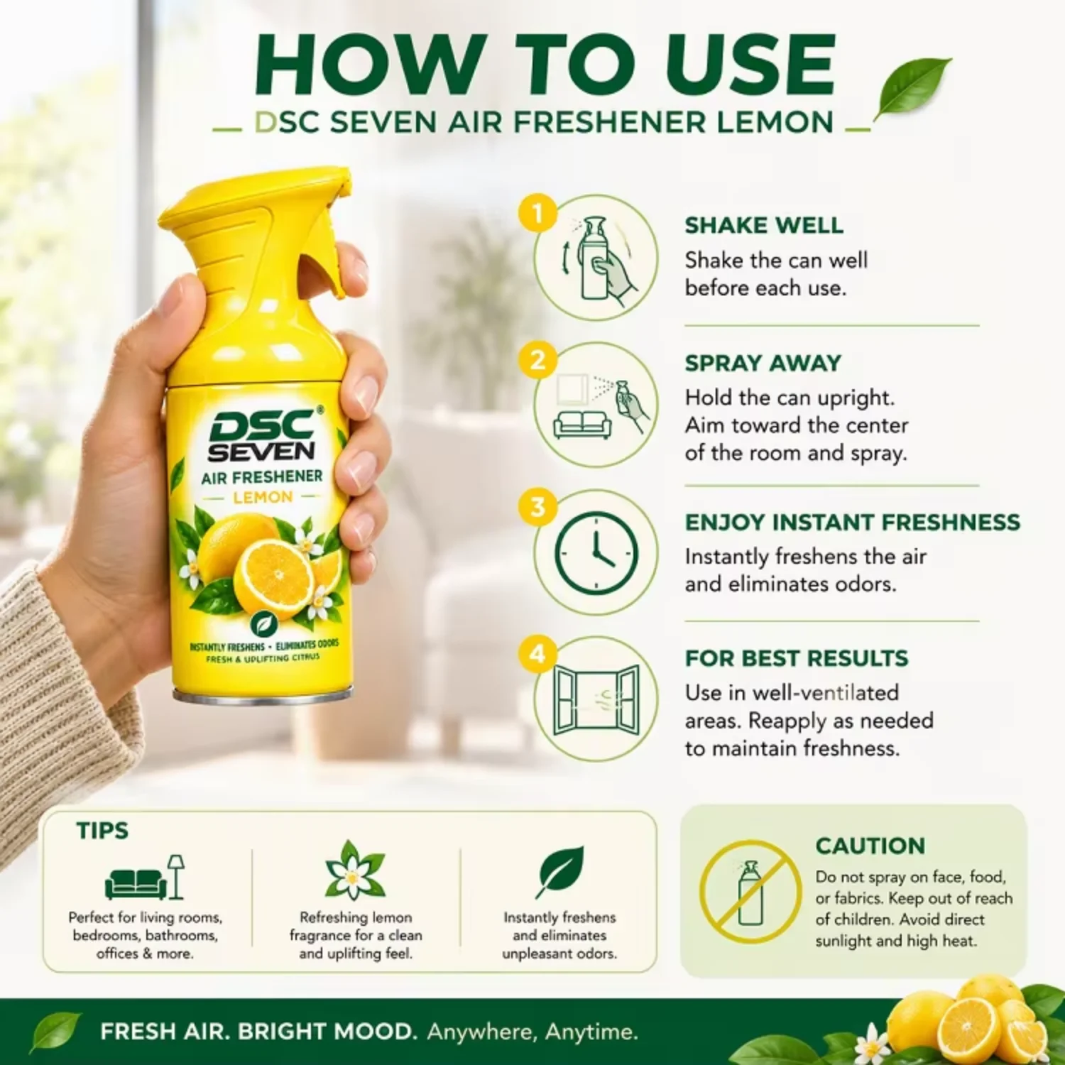 Odor Eliminator Eco-Friendly Long-lasting Aerosol Spray Air Freshener Instantly Freshens Room Lily Lavender Lemon Linen Cherry