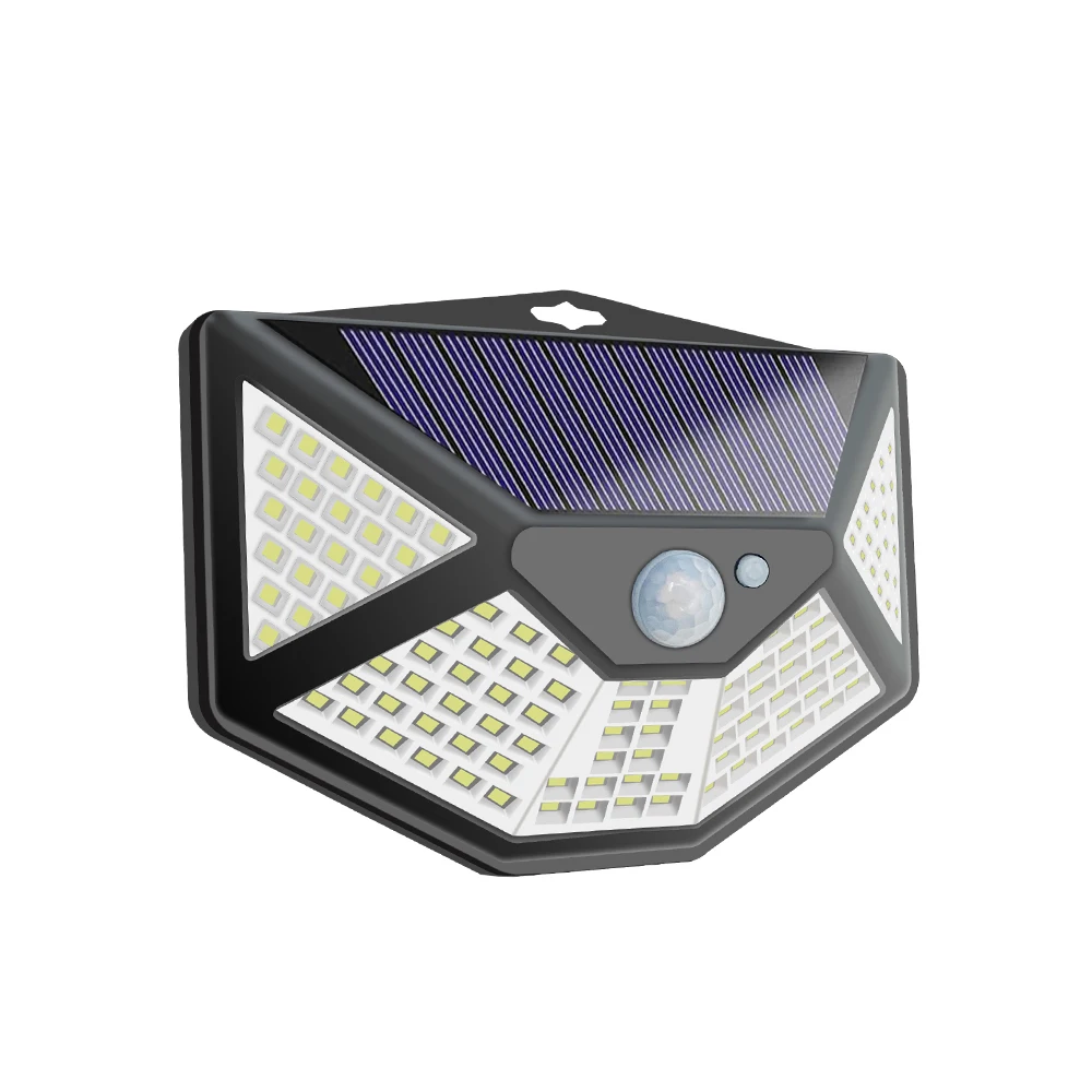 

Waterproof IP67 Best Outdoor Backyard Garden Stair Solar Powered 5 Sides Lighting Wall Lamp 100LED Motion Sensor Led Solar Light