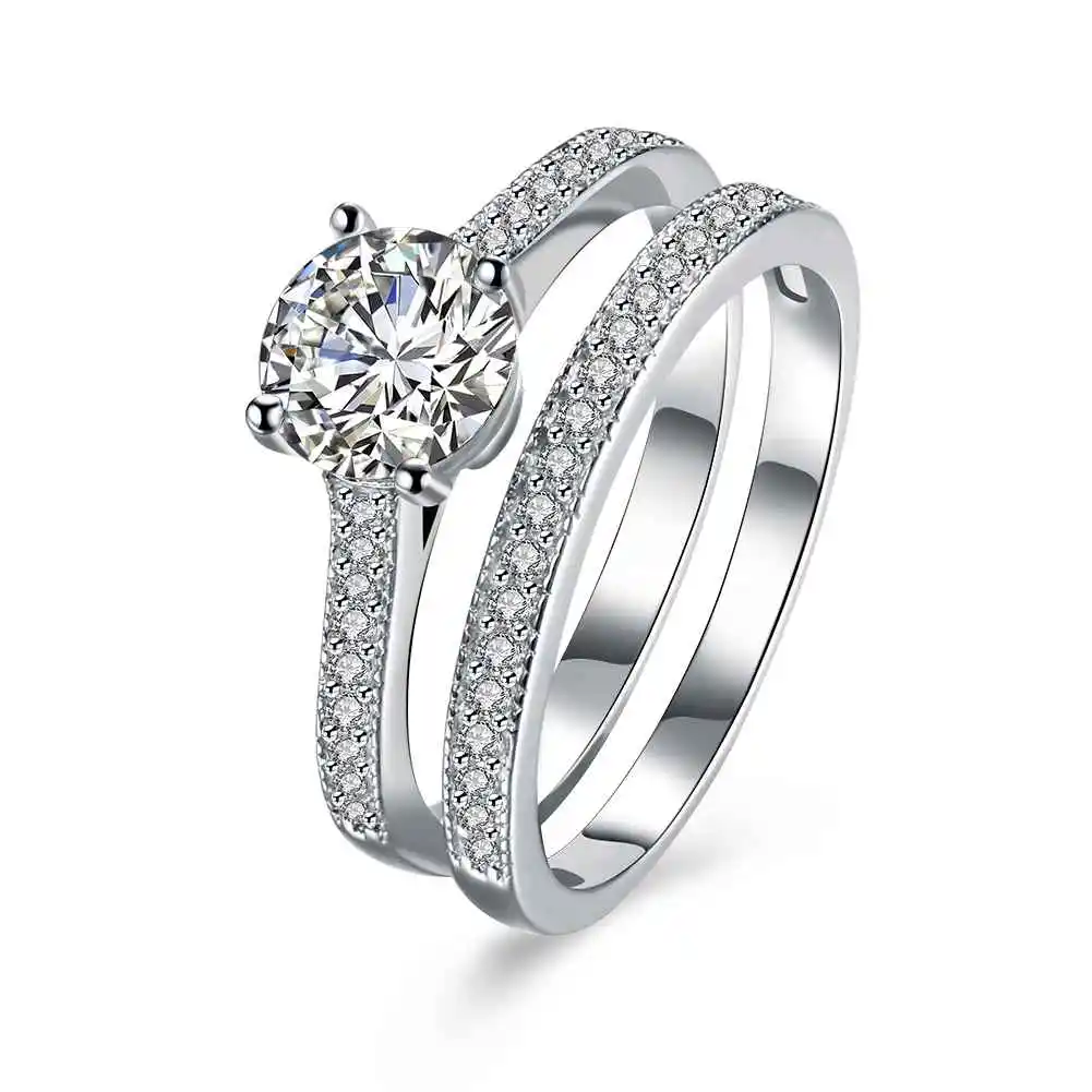

Fashion 925 Sterling Silver Ring Jewelry Women OEM wholesale Zircon Party Wedding Rings