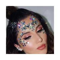 

3D Crystal Tattoo Stickers Face Eye Gems Temporary Jewels Glitter Rhinestone Body Adornment Festival Party Makeup