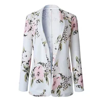 

Floral print women suit stylish blazers ladies