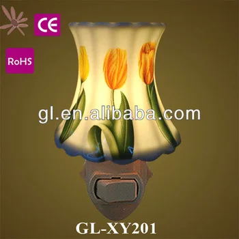 OEM  GL-TC25 ETL CE ROHS BS garden flower Ceramic Night light for living room lamp as decoration and good for health