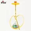 New style aluminium electroplate AE1906 big size with silicon pipe gold color hookahs