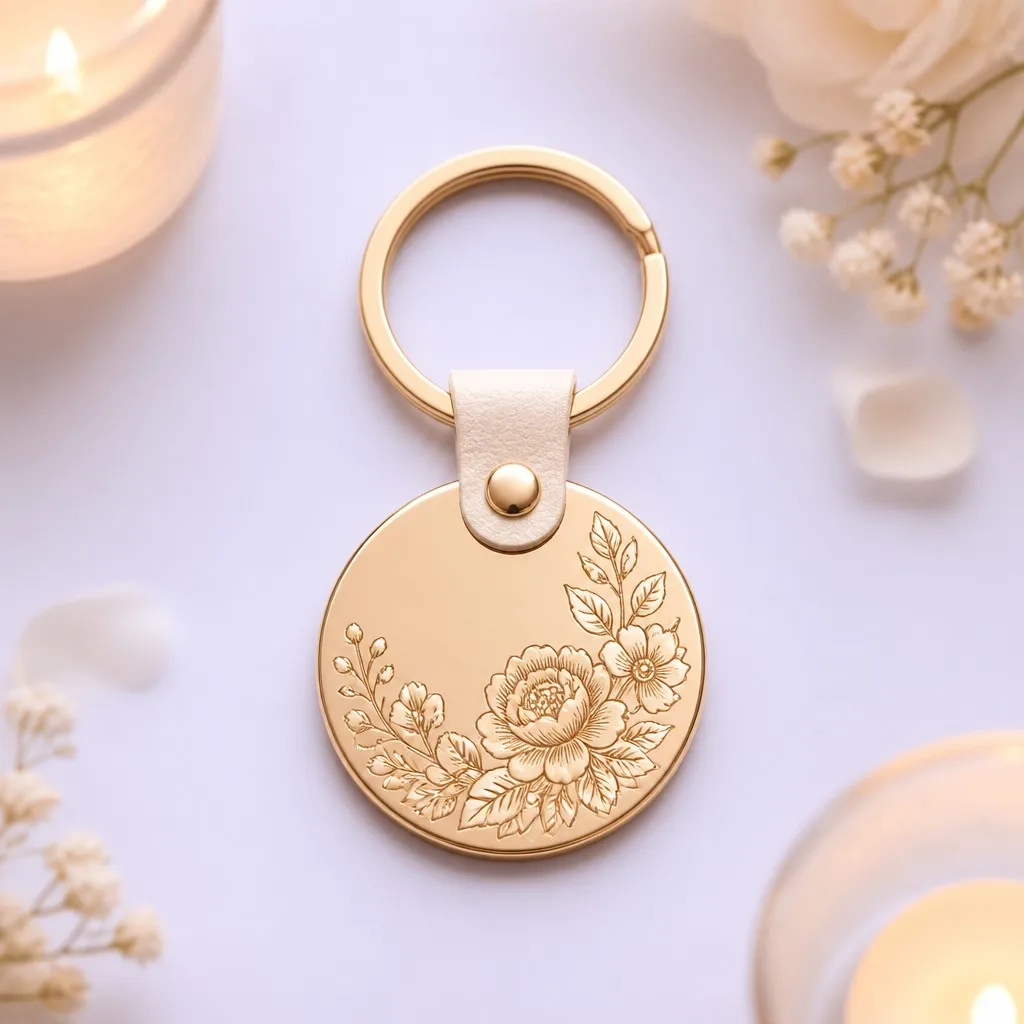 Wedding keychain in candlelit glow