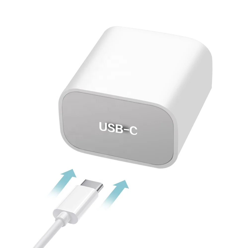 

Ready to Ship 2020 New Arrivals PD Wall Charger with Type c USB Port Adapter Fast Charging for Iphone, White