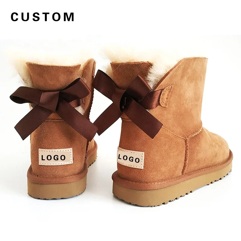 

OEM China wholesale warm fur one bows boots convenient slip-on design ladies winter boots women shoes winter boots