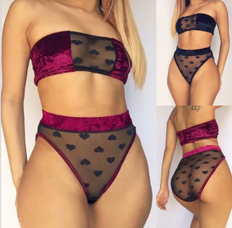 

2-piece Set Lace Sheer Hot Transparent Women Sexy Lingeries