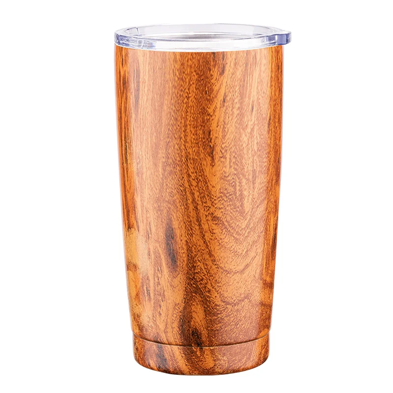 

20OZ Travel wholesale Stainless Steel Double Wall Insulated Tumbler Cup Custom wood grain Vacuum coffee tumbler With Lid, Picture