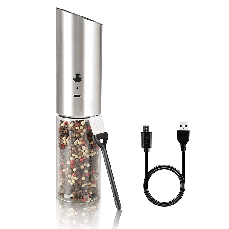 

USB Rechargeable Electric Salt and Pepper Grinder Set Gravity Salt and Pepper Grinder, Stainless steel