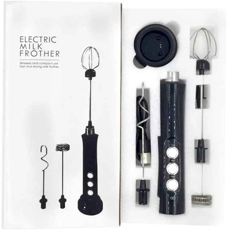 

new arrival USB charger commercial Electric milk frother milk foam maker, Black