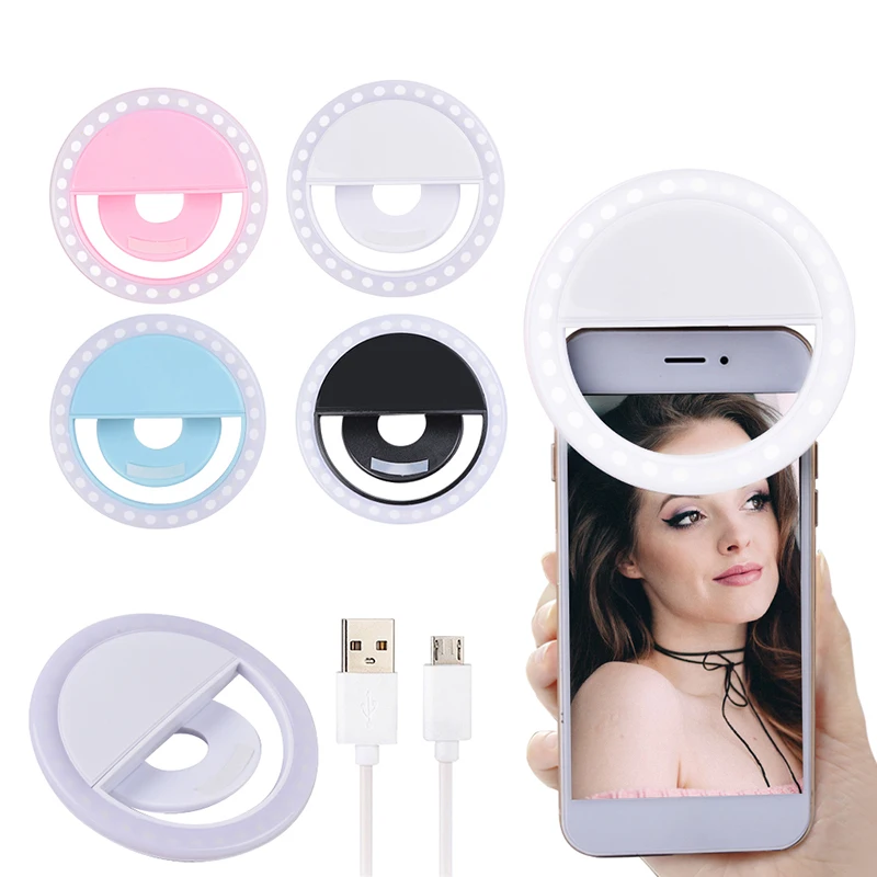 

2020 Peru Hot selling Selfie LED ring Light for smart phone, White,black,blue,pink