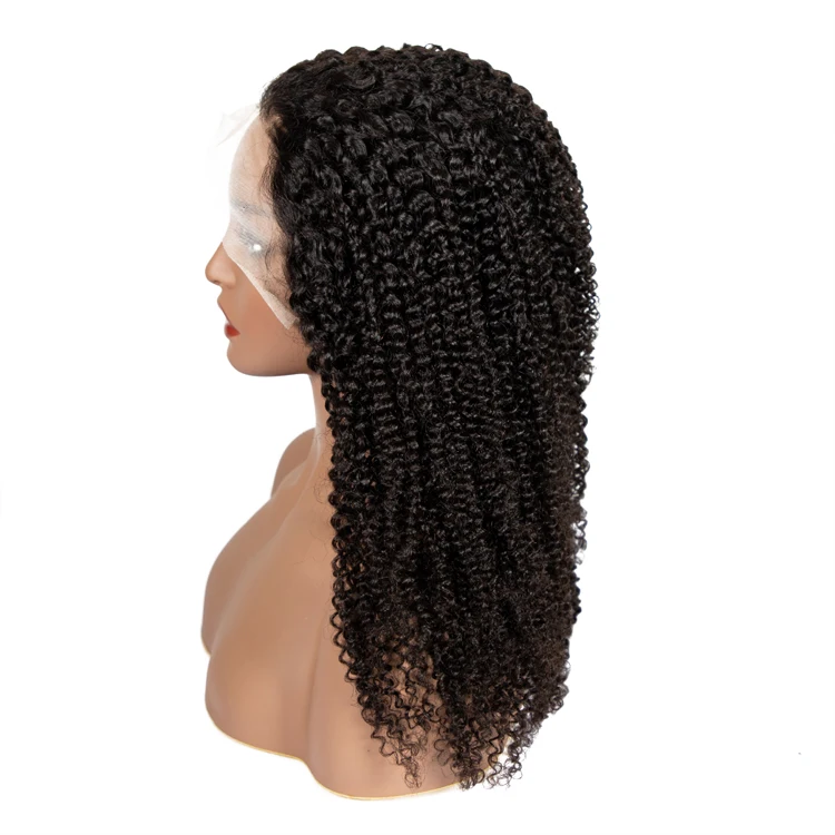 

GS Lace Front Wigs Natural Curly human mongolian lace hair wig For Black Women Glueless Cuticle Aligned Hair Lace Frontal Wigs, Natural color