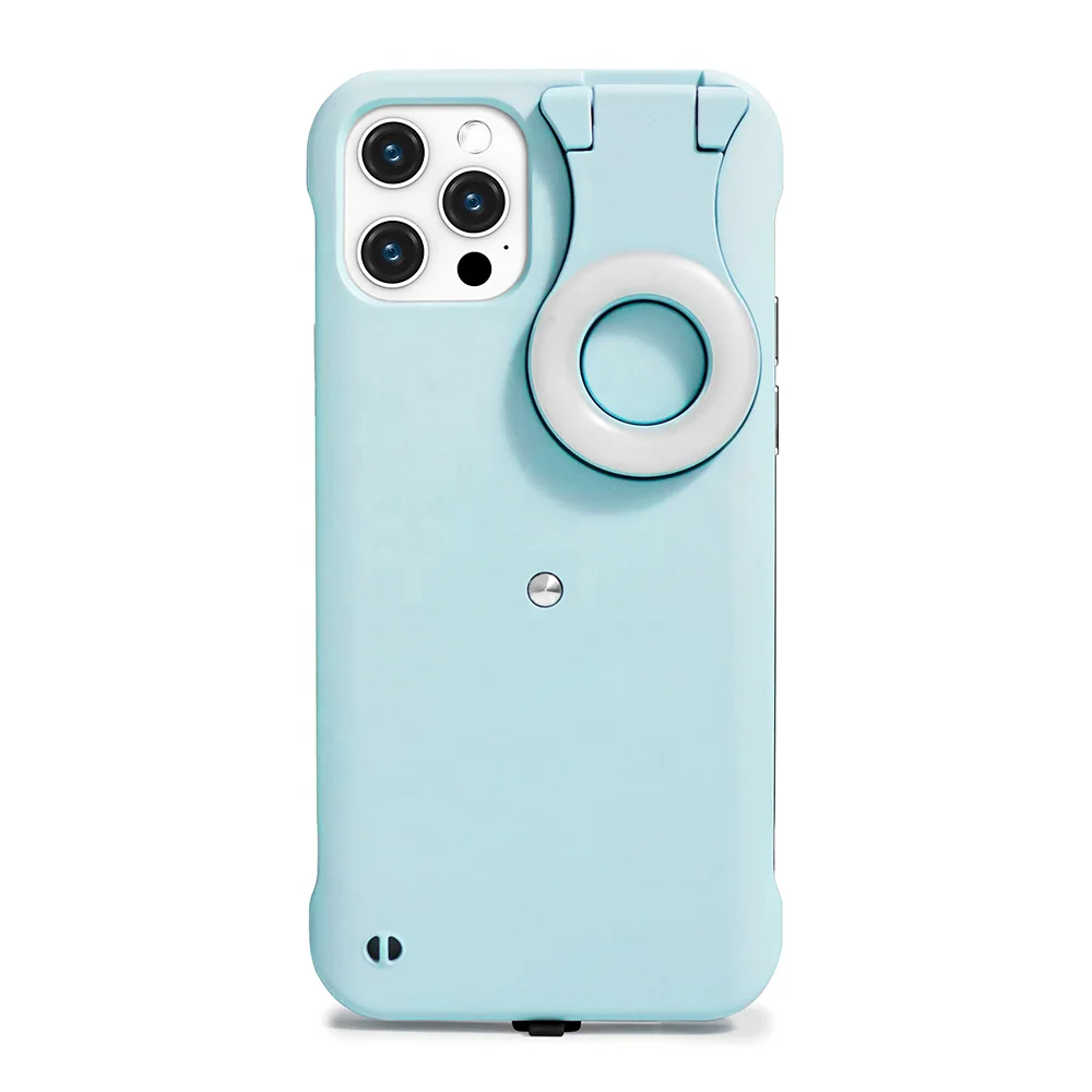 

Super Trendy 2021 New Arrival Fill Light Phone Case Phone Cover Flash light For iPhone 12 For HuaWei, Blue, white, pink