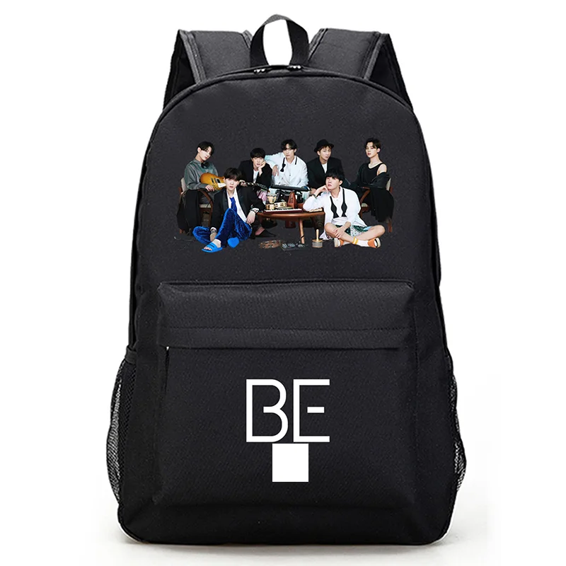 

Bulletproof Youth League with the same paragraph pure black backpack middle school student school bag travel backpack