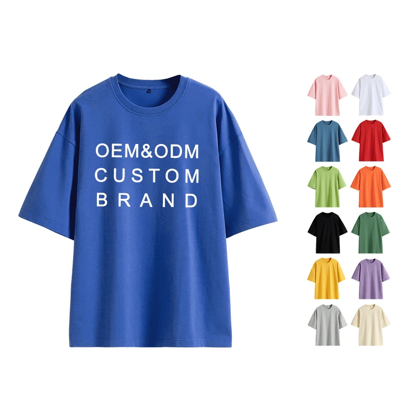 

OEM Custom Designs Men Clothes Multi Color Blank Cotton T-shirt Mens Streetwear Casual Heavyweight Drop Shoulder Baggy Tshirt