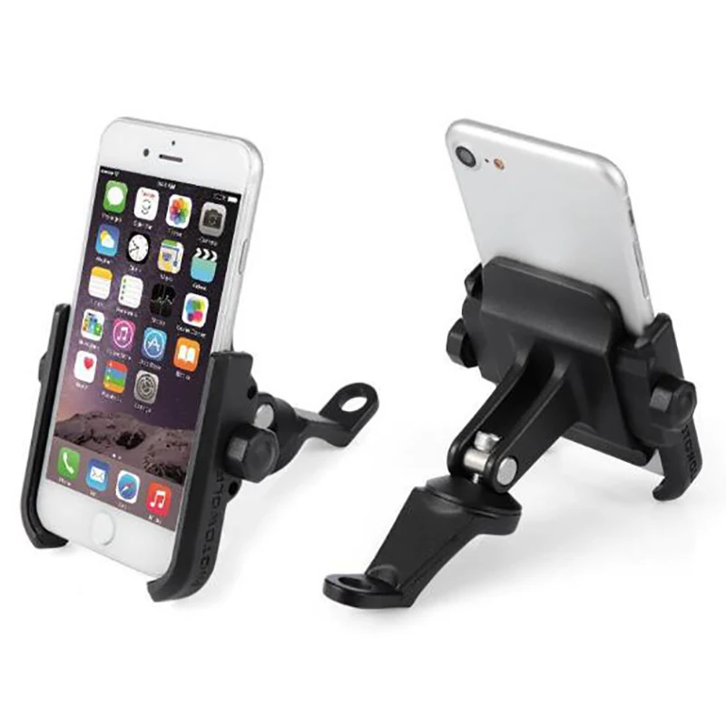 

Aluminum alloy MOTOWOLF Motorcycle Mobile Phone Holder 360 Rotation Bike Phone Mount Mirror Extension Bracket black