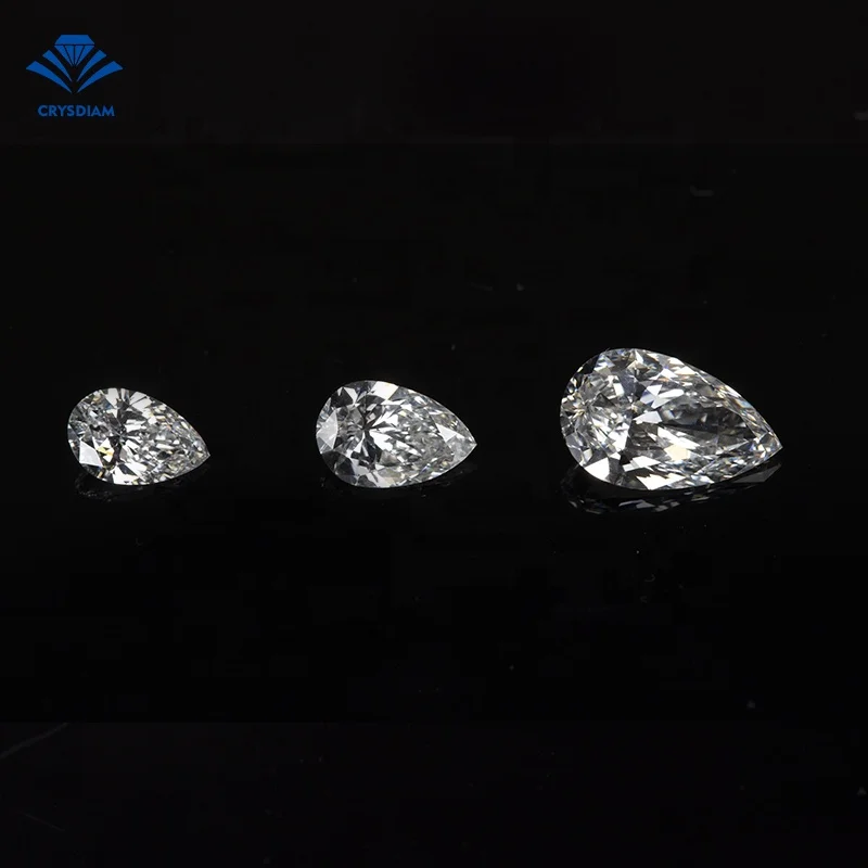 

CRYSDIAM Pear Cut SI2 cvd polish diamond cvd diamond for sale cvd lab grown diamond