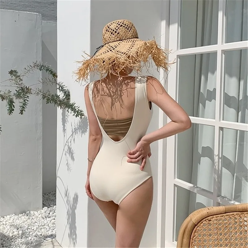 

YZ-0698 Two-piece Sexy Backless Ins Wind Restoring Ancient Ways Bikini One Piece Womens Swimsuits