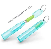 

Telescopic Reusable Collapsible Straws Stainless Steel,Foldable Reusable Silicone Straw, Metal Folding Drinking Straw