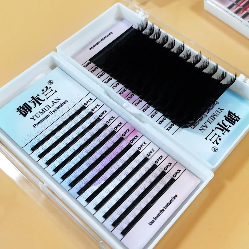 

100% Human Hair 0.05 Lashes Korean PBT fiber Camellia Individual Eyelash Extension, Mixed color