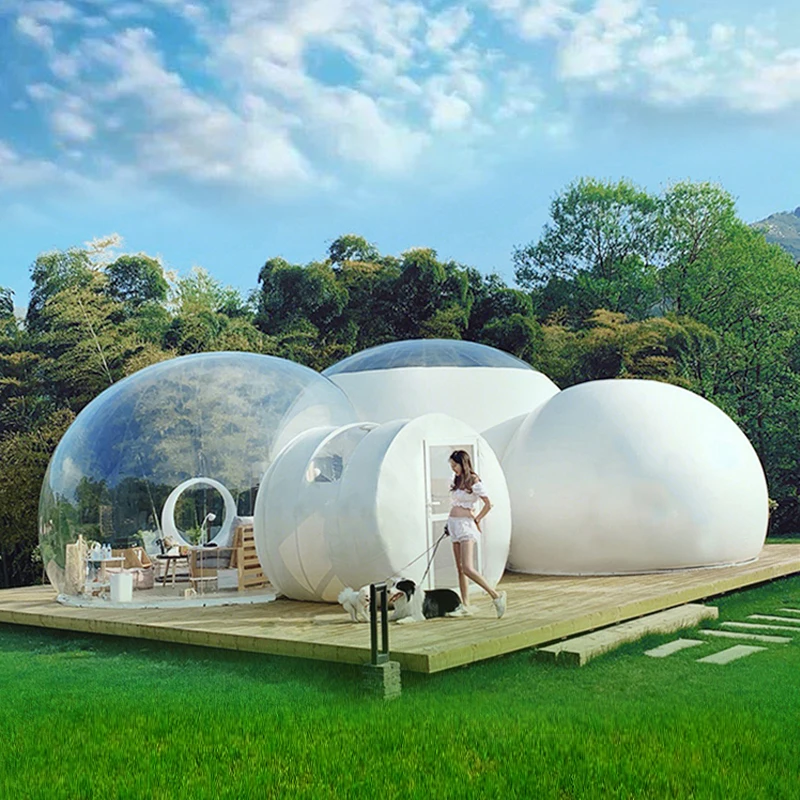 

Outdoor Garden Backyard Transparent Single Tunnel Inflatable Bubble Dome Glamping Camping Tent Tipi Teepee House, R.g.b.w.y.transparent.etc