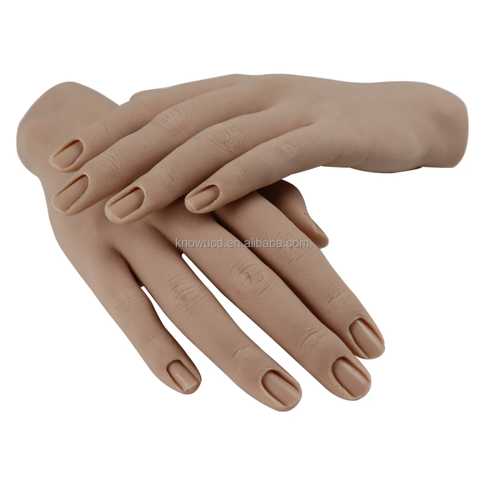 

Nail art practice hand flexi finger produce nail mannequin trainer silicone training nail hand