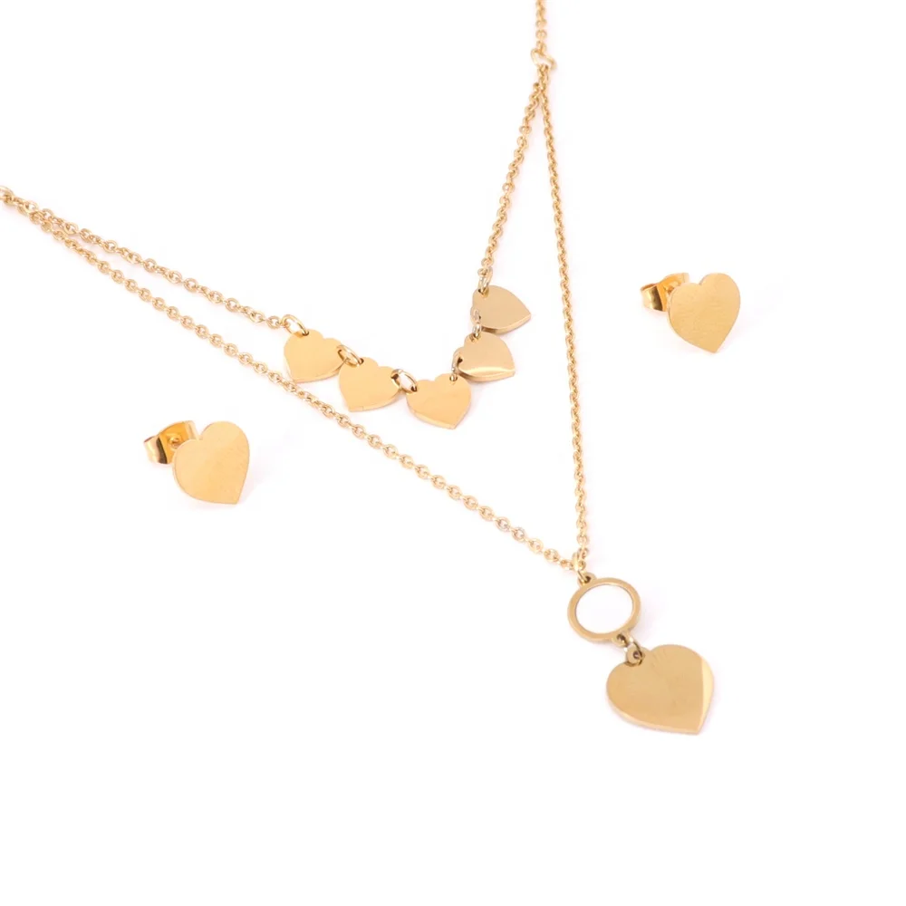 

Trend Design Women Gold Heart Shaped Conjuntos De Pulceras De Acero Inoxidable Mexican Jewelry Joyas Set