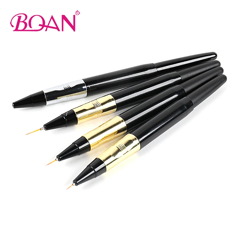 

2020 BQAN New Design Telescopic Pull Nail Brush Gold Metal Acrylic Handle Nail Art Liner Brush with Nylon Hair, Silver&gold