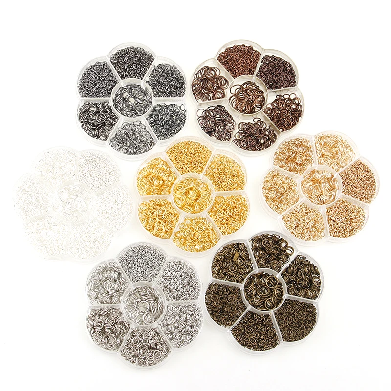 New 1450pc Mix Size 3/4/5/6/7/8/10mm Open Jump Rings Single Loops Antique Bronze Split Ring Connectors For Jewelry Making