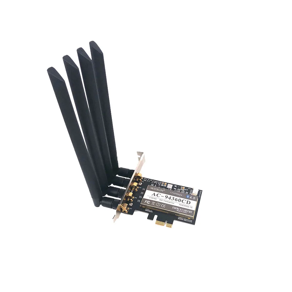 

Broadcom BCM94360 PCI Express 802.11AC Dual Band 1300Mbps WIFI desktop Wireless Adapter BT 4.0 for MAC OS network card