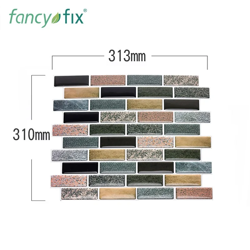3D STICK ON WALL TILES Adhesive Cut To Size Mosaic Kitchen Bathroom Vinyl 26cm
