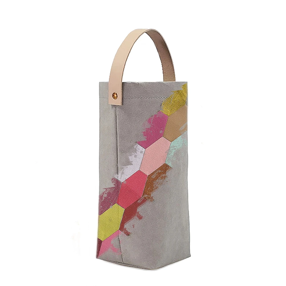 

custom reusable washable paper kraft tote bag for wine, Nature/brown/coffee/black/grey/white