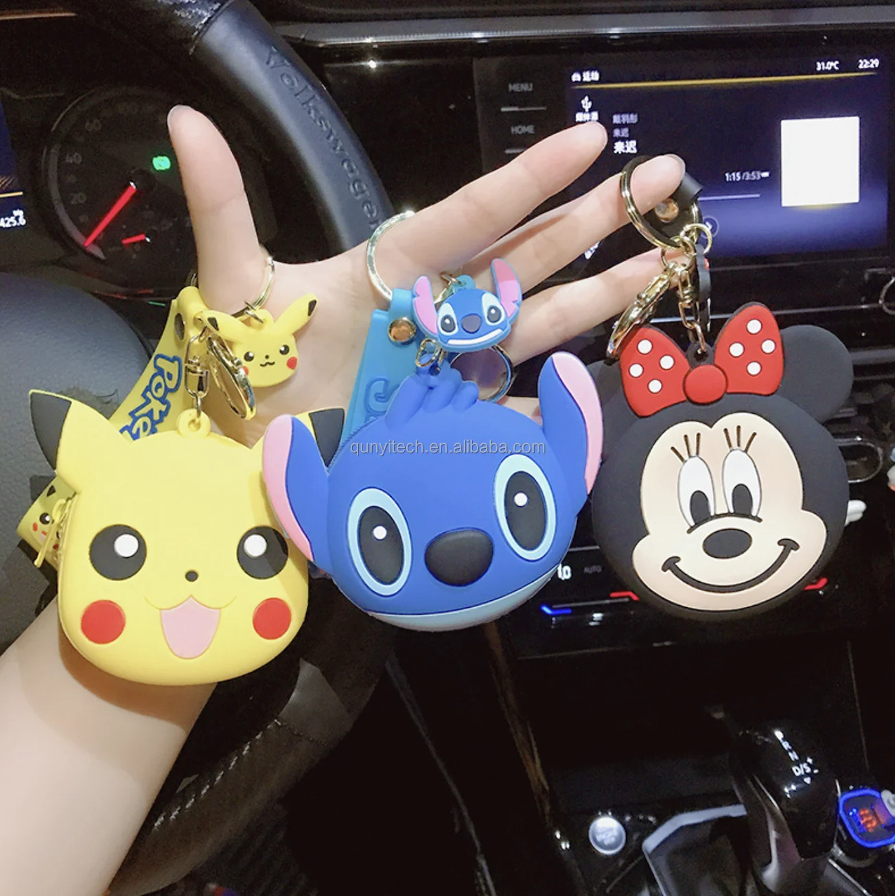 

HOT SALE Soft Silicone Money Bag Coin Purse Cute Cartoon Mickey Minnie Stitch Pikachu Mini Silicone Wallet Mini Coin Purse, Colorful