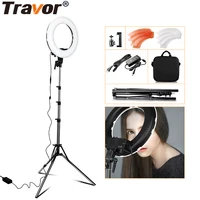 

Portable dimmable photography video camera 12inch 196pcs rechargeable selfie circle led studio makeup ring light with tripod