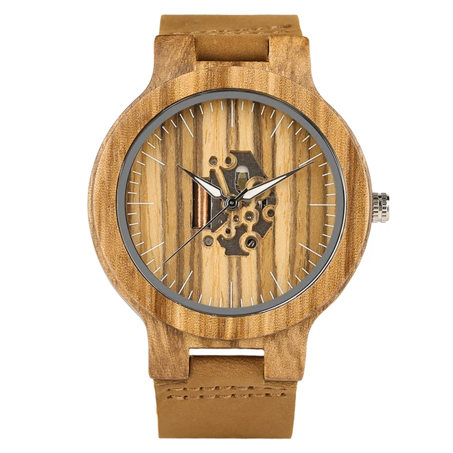 
OEM Private Label Custom Logo Hollow Movement Dial Wooden Watch Unisex  (62328787340)