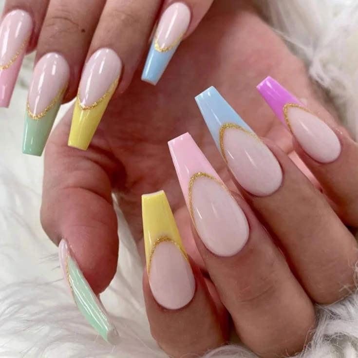 

press on nails rainbow long Ballerina press on nails manufacturers press on nails supplies