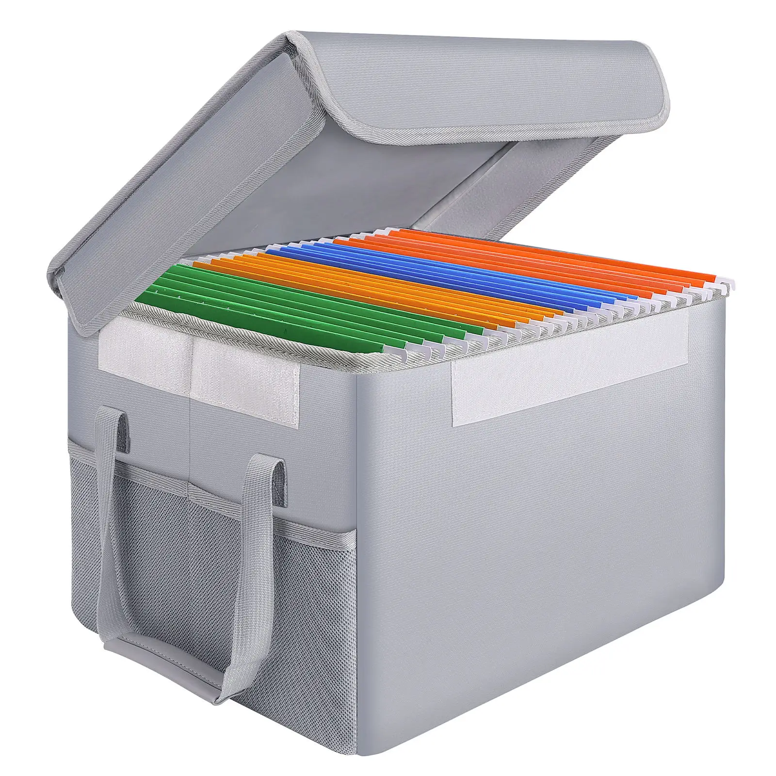 

Layered Document Storage Box Fireproof Document Bag Water-resistant Organizer Folding Box