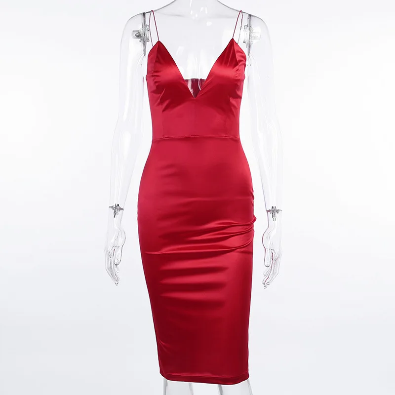 

2020 new arrivals summer fashion sleeveless satin women casual dresses