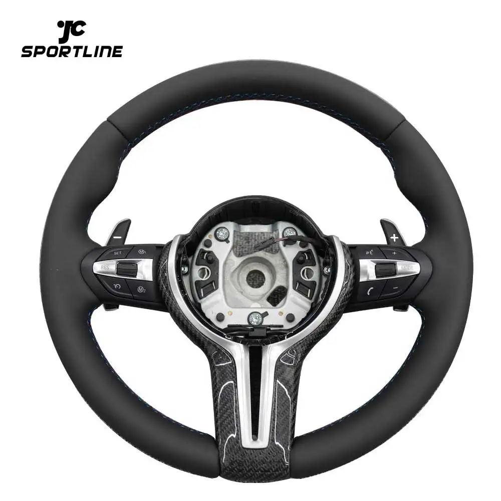 

Leather Paddleshift Steering Wheel for BMW 5 6 7 Series F01 F02 F06 F07 F10 F11 F12 F13 M SPORT Carbon Fiber Trim