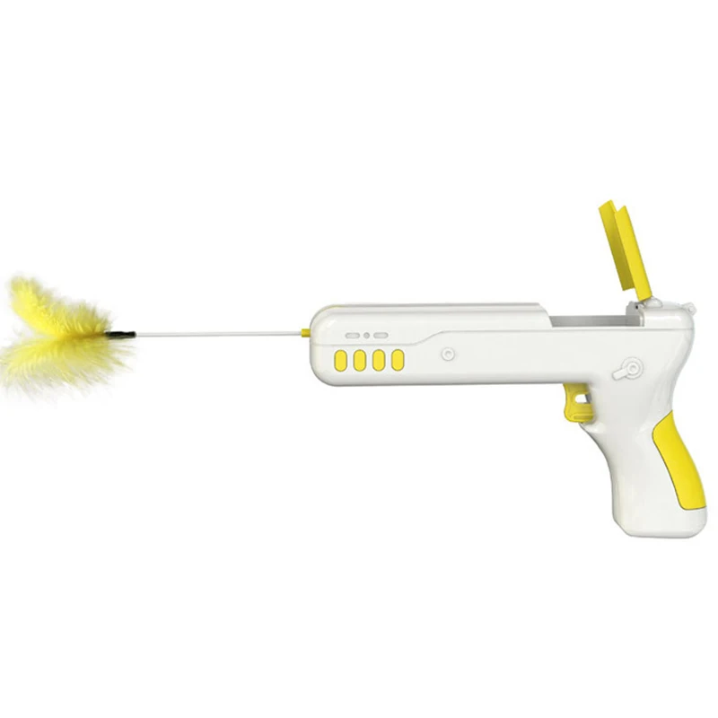 

High Quality Pet Supplies Toys Plastic Teaser Interactive Small Cat Toy Gun, Yellow,green,blue