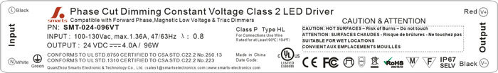 110v 220v no flicker triac dimming enclosure led driver 100w 24v led driver