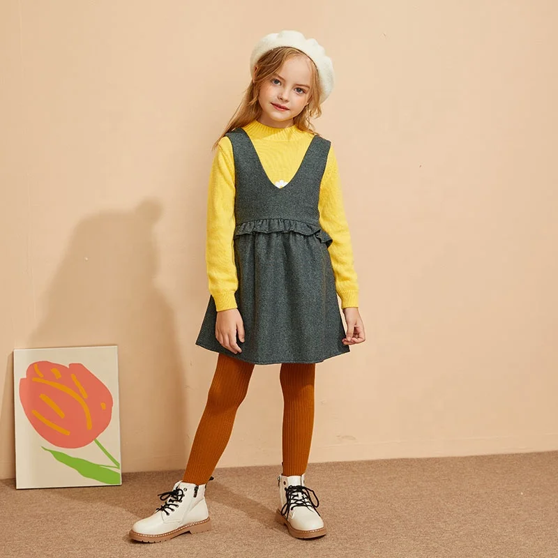 

Gabby Loop Kids Autumn V Neck Sleeveless Dress For Children Wool Mix Kids Clothes Girls Dresses