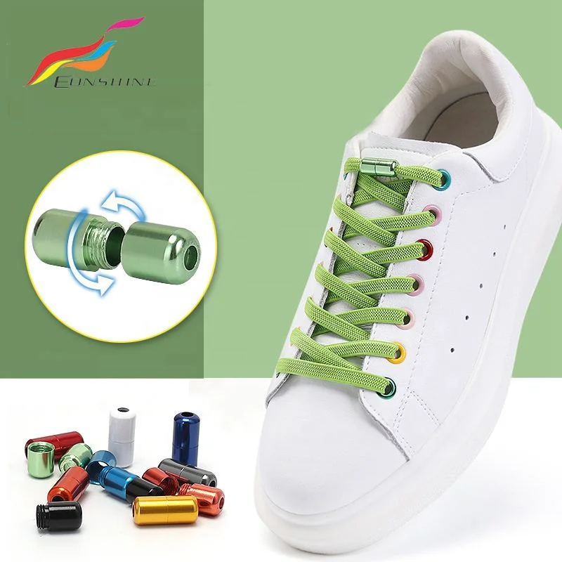 

2021 No Tie Shoe Strings Lazy Elastic Shoelaces Smooth Colorful Capsule System with Elastic Laces