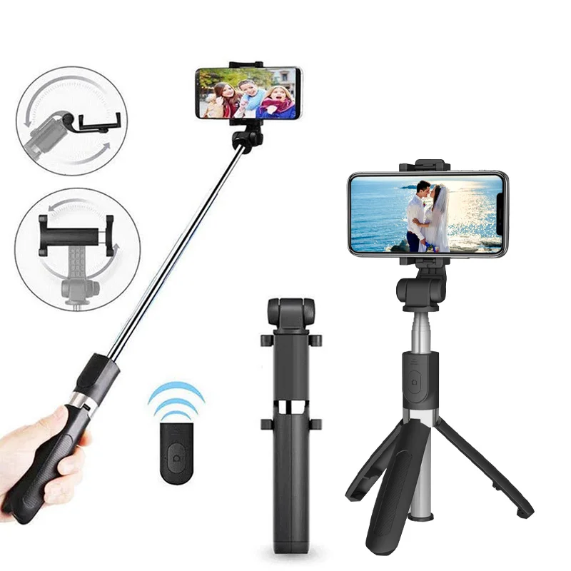 

L01s Selfie Stick Tripod With Wireless Remote Mobile Handheld Selfie Stick Rotate Flexible Selfie Stick For Phone, Black white