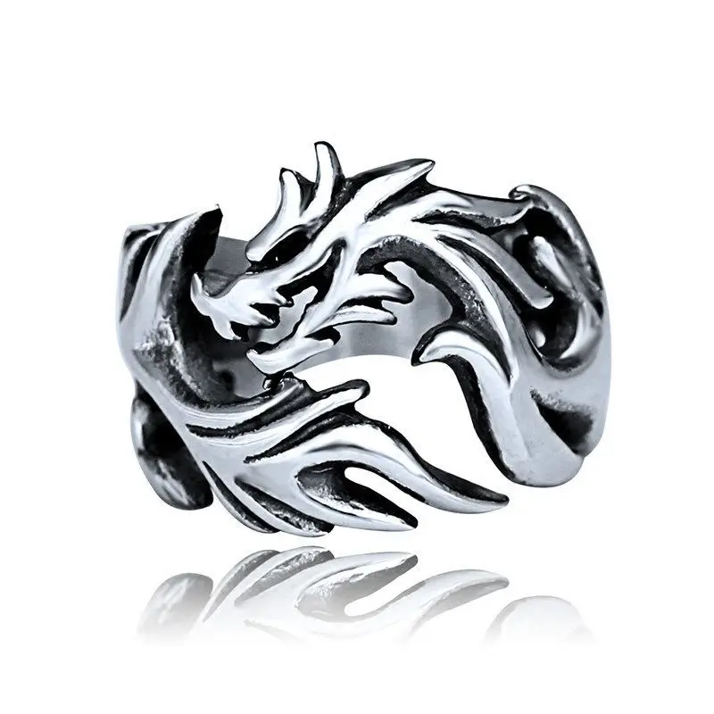 

AA0009 Thai Jewelry Mens Jewellery Silver Dragon Claw Ring Men's Chinese Vintage Adjustable Opening Hip Hop Rings Gothic