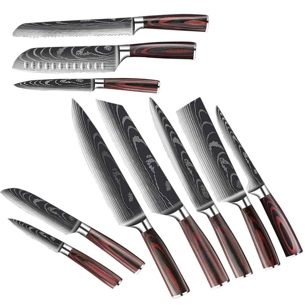 

2022 new 67-floor Damascus Kitchen Knife Family Kitchen Knife set can be customized logo with knife set gift box