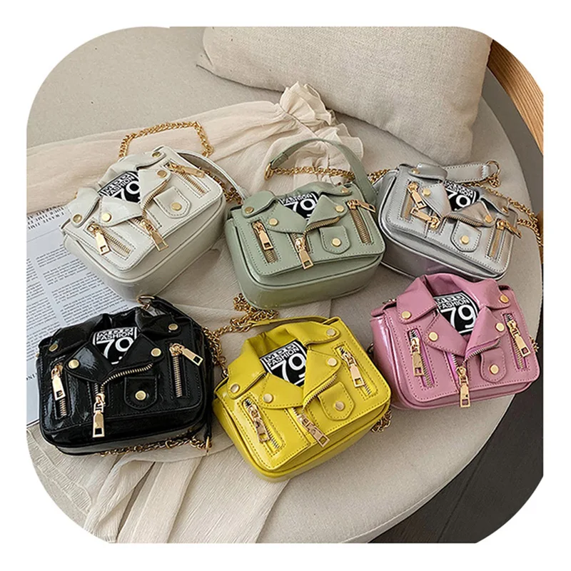 

OXGIFT Wholesale leather mini motorcycle jacket shaped purse handbag