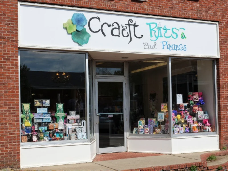 Craft Bits & Pieces storefront with colorful window display in Fairport