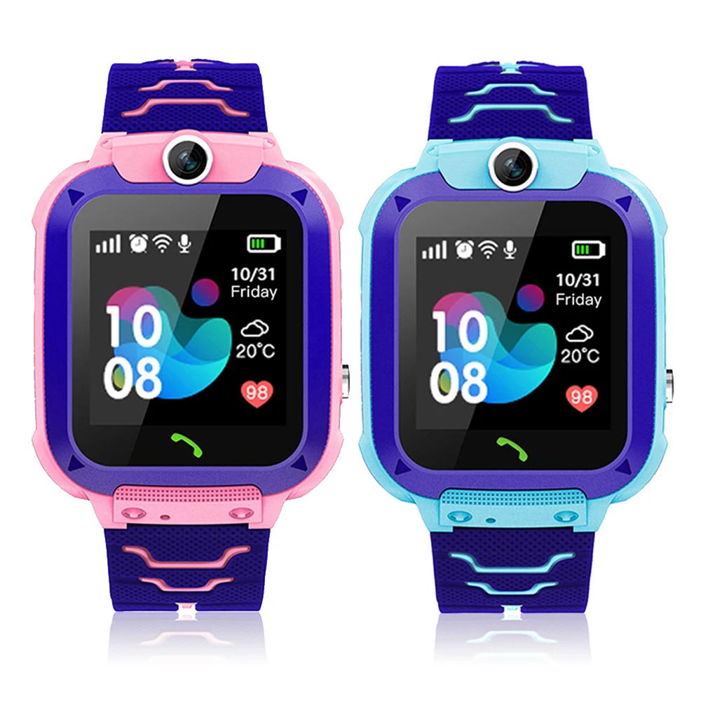 

2020 child SmartWatch for the kids t6 SOS Touch screen Games Clock q12 Phone Smart Watch for School Boy Girls, Blue,pink